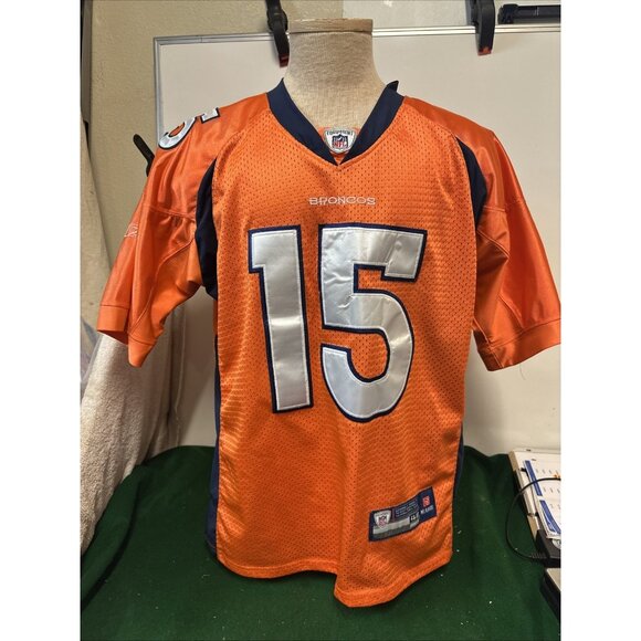 Denver Broncos Tim Tebow Jersey  Orange Stitched #15 Reebok Onfield Size 48 - Picture 1 of 9
